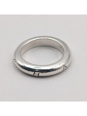 Chanel Ring Silver Logo Simple